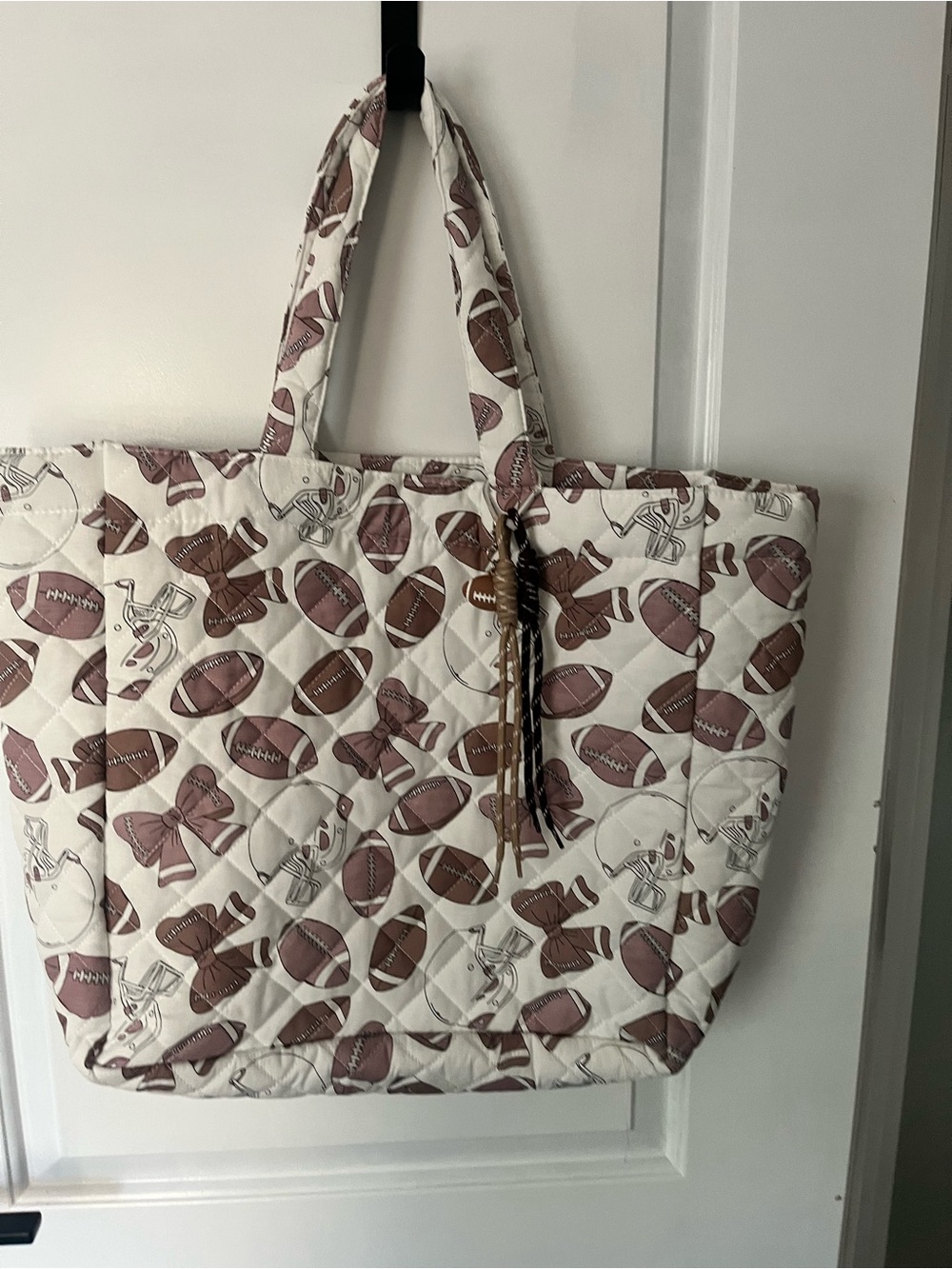 Quilted Fall Football Tote